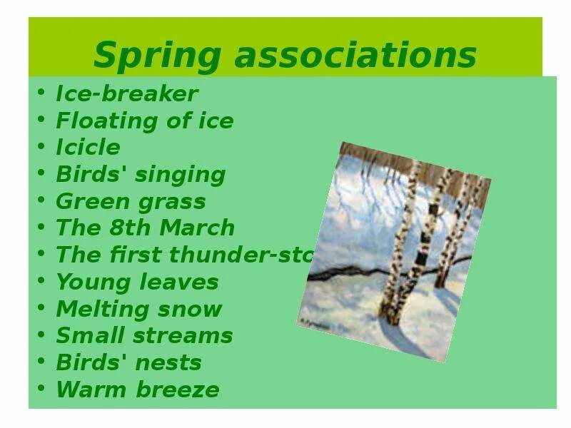 Spring snow перевод. Spring associations. spring перевод. spring ассоциации.
