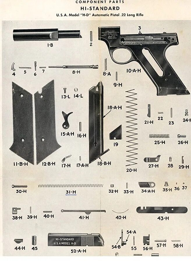 Colt перевод. Кольт Вудсмен 22 калибра. Colt Woodsman 22 чертеж. High Standard HDM чертежи. High Standard HDM калибра 22lr.