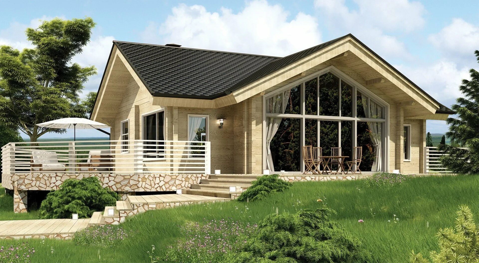 одноэтажный дом со вторым светом и террасой. одноэтажный дом со вторым светом и террасой. одноэтажный дом из газоблоков с панорамными окнами. Z 500 проект z423. м.