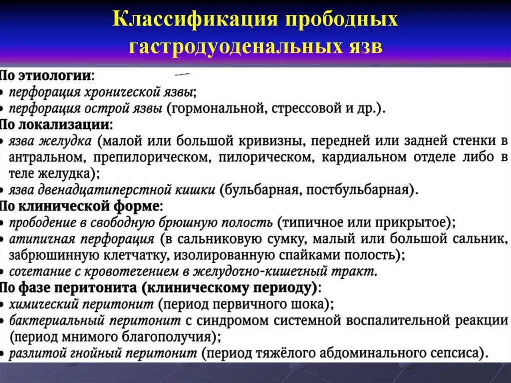 Клиническая картина перфоративной язвы. Прободная язва желудка и двенадцатиперстной кишки классификация. Классификация прободной язвы. Перфоративная язва желудка классификация. Язва характерные признаки