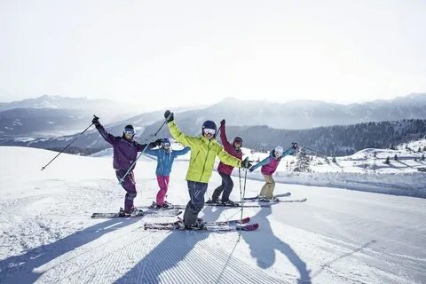 My friend skis