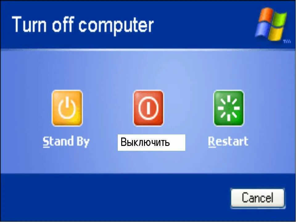 Turns on off the computer
