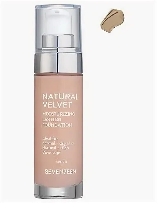 Natural velvet. Seventeen тональный крем natural Velvet long lasting Matte Foundation 35 мл.