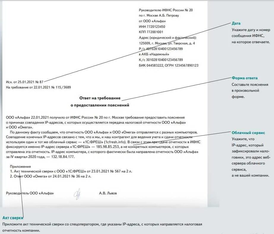 Требование о пояснении налога