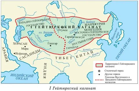 Карта кыргыз каганаты.