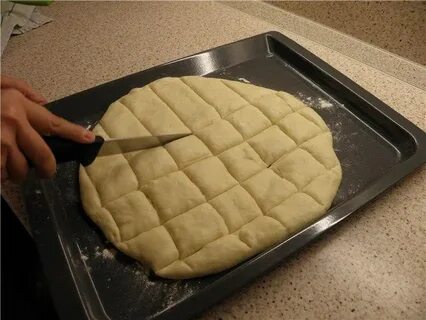 Тесто квадратиками с мясом