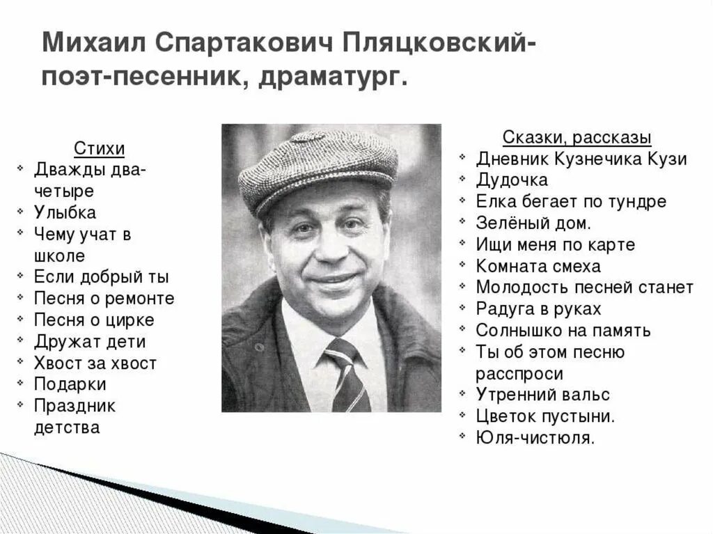 Песни пляцковского для детей. Портрет писателя Михаила Пляцковского.