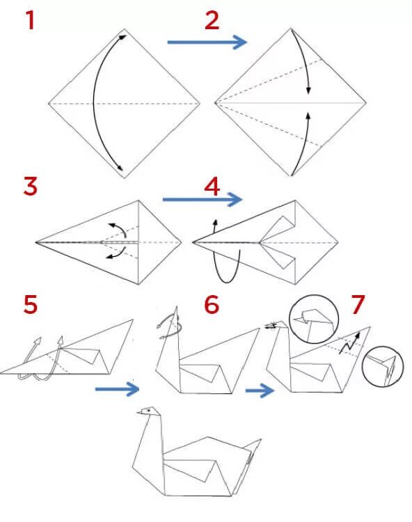Лебедь из бумаги инструкция. Оригами лебедь из бумаги для детей простой. Оригами лебедь пошагово для детей. Лебедь оригами схема простая для детей. Оригами из бумаги для начинающих птичка схема.