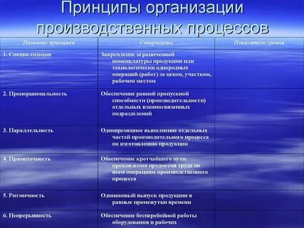 Принципы производственной системы предприятия