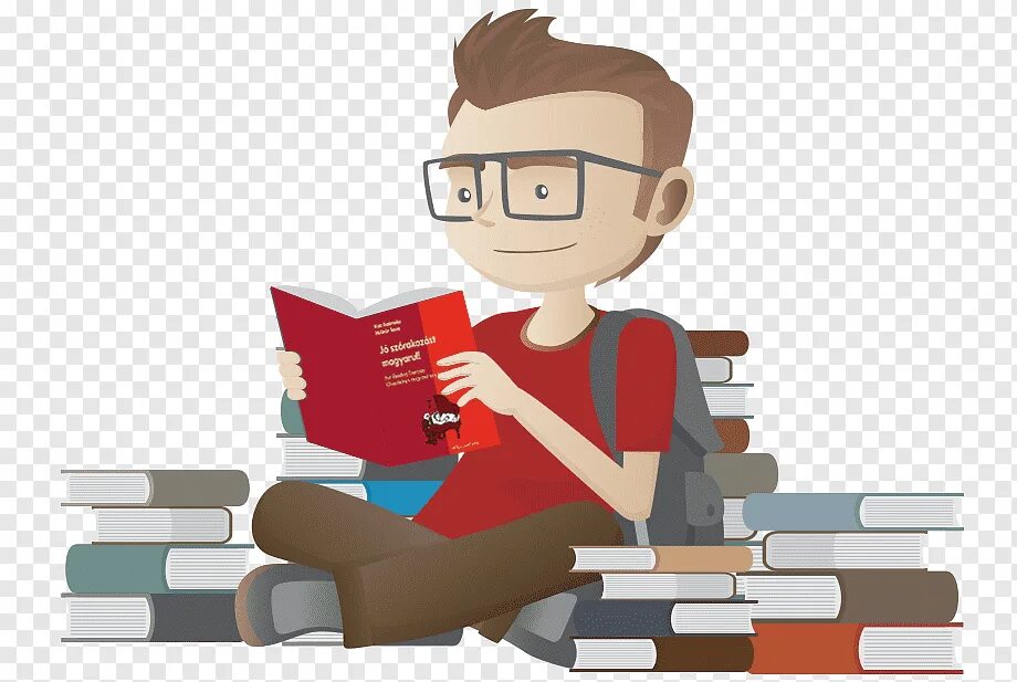 Студент иллюстрация. Мультяшный человечек с книжкой. Чтение на прозрачном фоне. Студент нарисованный. Читая учебники ребята готовились