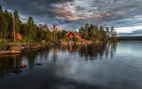 Лес вода дом