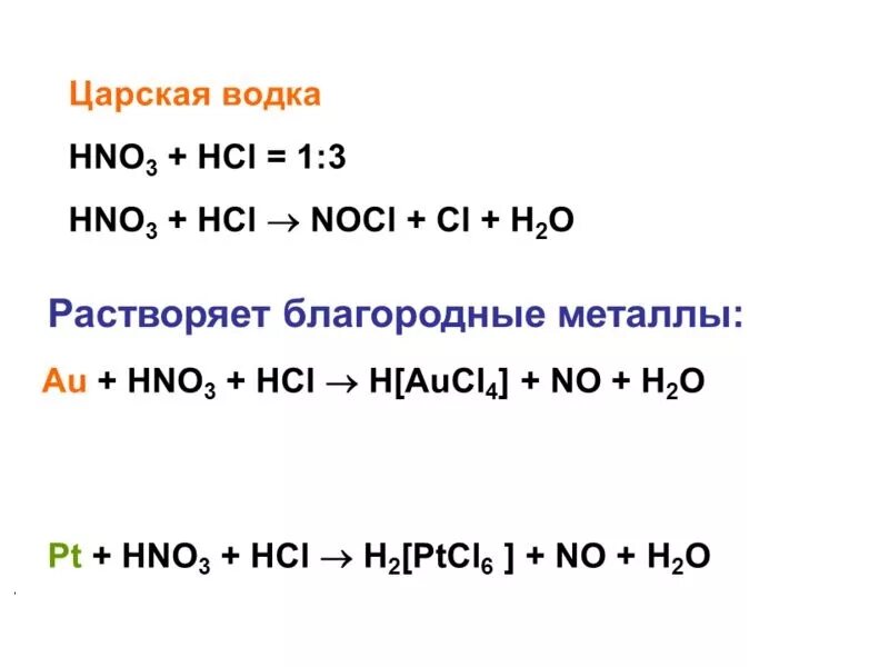 Золото химическая реакция