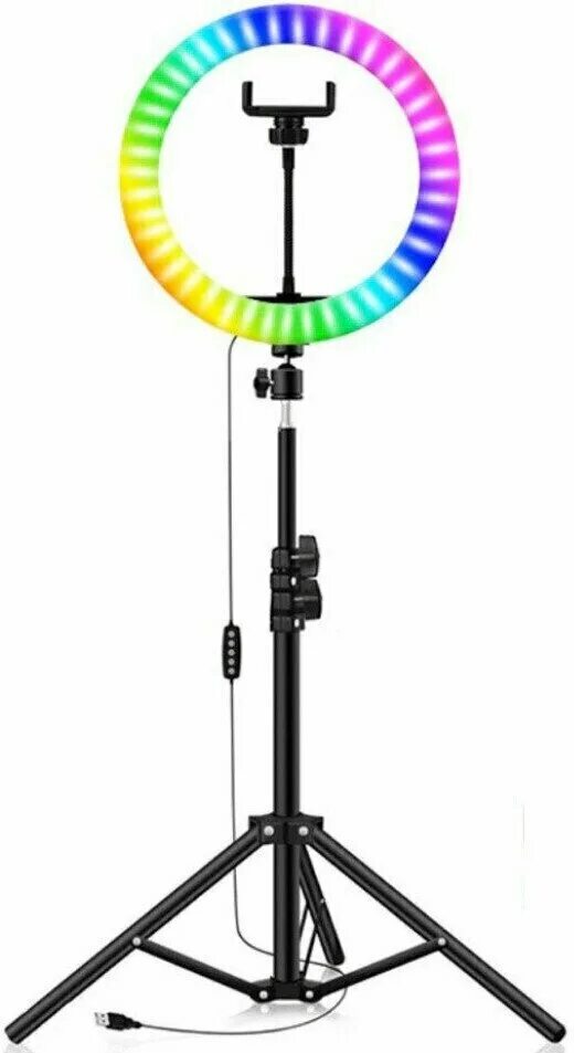 световое кольцо 33 см. кольцевая лампа rgb led soft ring light mj33 + штатив 578365. кольцевая лампа rgb 33 см. цветная лампа со штативом. кольцевая лампа rgb led mj33.