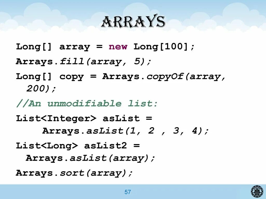 Arrays aslist java. Массив long с. размер массива long double. java arrays.copyof описание. определить размер массива long double a[2];.