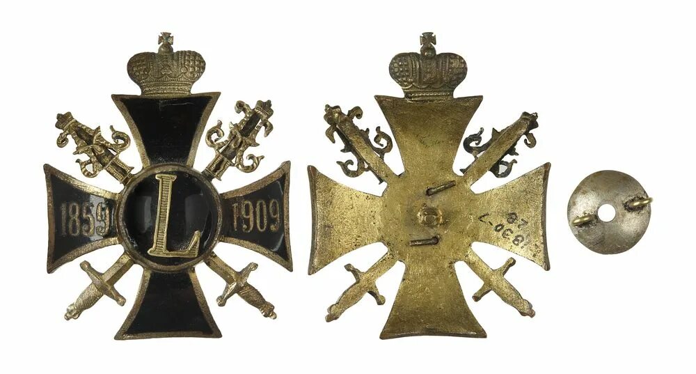 Знак 1909 в память 50-летия покорения восточного Кавказа. Знак "в память 50-летия учреждения земства" фрачник. Покорение символ. 22 Нижегородский пехотный полк.