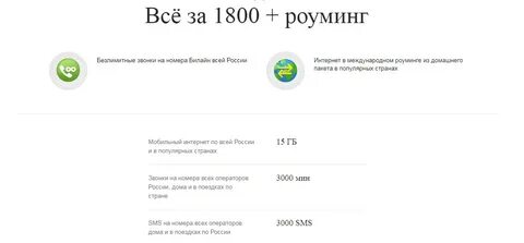 Билайн тарифы роуминг