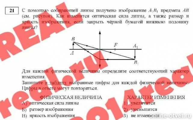 С помощью собирательной линзы получили изображение. С помощью собирающей линзы получено изображение a1b1 предмета ab. если закрыть черной бумагой нижнюю половину линзы. как изменится изображение если закрыть половину линзы. изображение собирающая линза закрыта на половину.