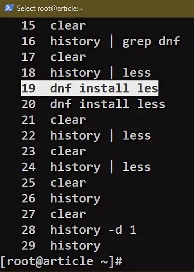 Bash история команд
