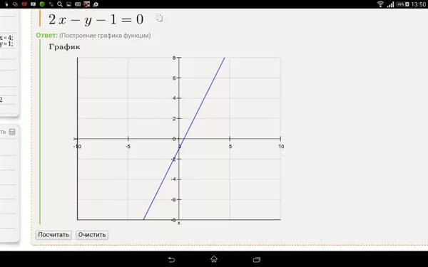Построй график уравнения 2x y 2 0