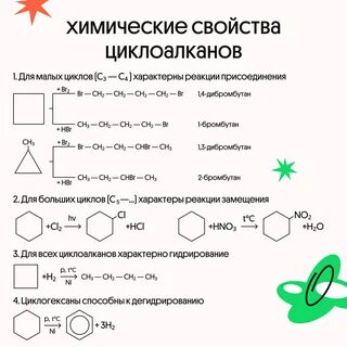 Химические свойства и способы получения циклоалканов