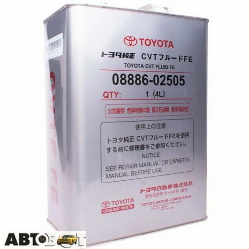 Cvt fe. 08886-02505 жидкость для вариатора toyota cvt fluid fe 4 л. toyota трансмиссионное масло &quot;cvt fe&quot; 4л. toyota 08886-02505. 0888602505 toyota cvt fe.