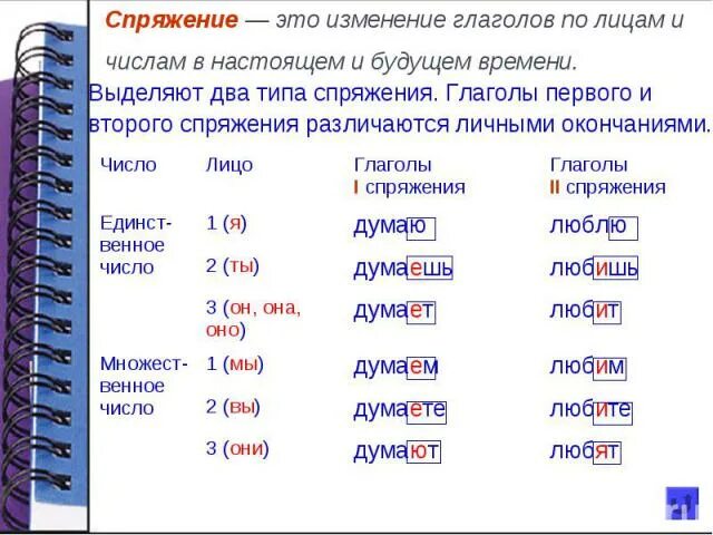 Какое спряжение лицо время число. Спряжение это изменение глагола. спряжение глаголов 1 и 2 по личным окончаниям в настоящем времени. спряжение это изменение глагола по лицам и числам. глаголы по лицам.
