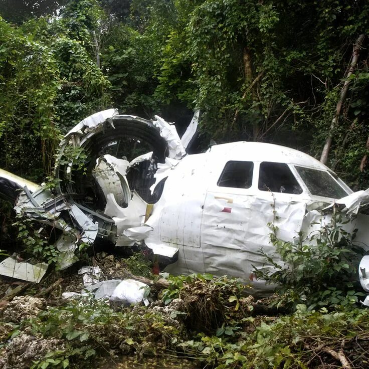 Having crashed plane