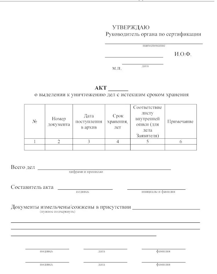 Сроки списания документов. Акт уничтожения архивных дел образец. Форму акта об уничтожении документов и форму описи документов. Акт на утилизация документации образец. Акт об уничтожении документов образец 2022.