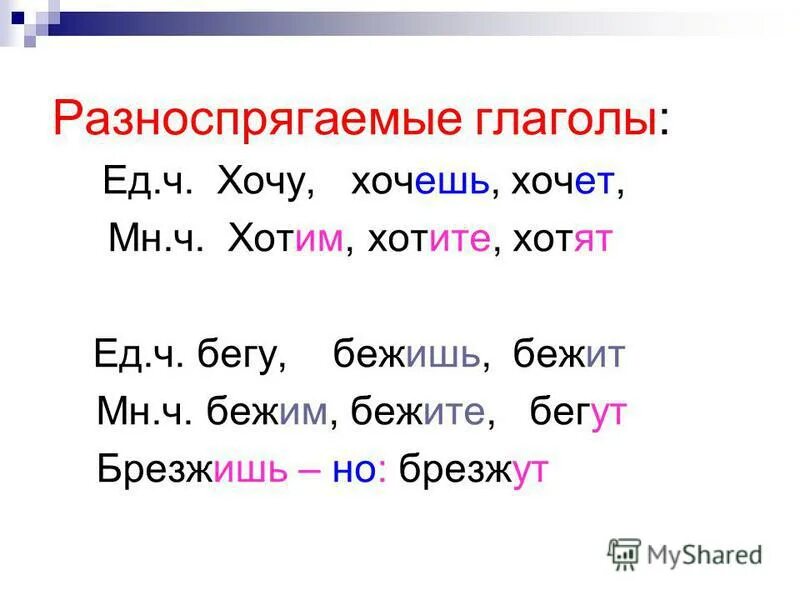 Разноспрягаемые глаголы примеры. Брезжить разноспрягаемый глагол.