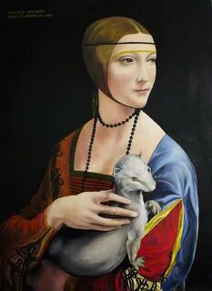 Recreation of Lady with an Ermine Painting 