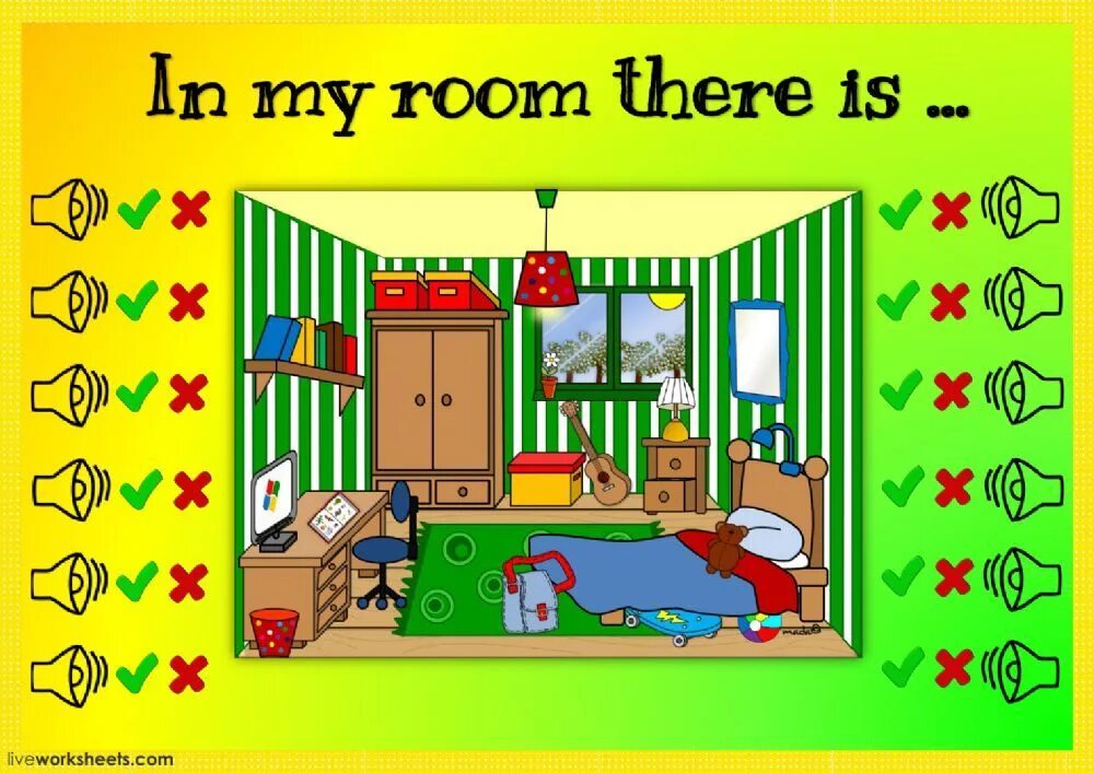 There is there are. There is комната. There is there are Room. Описание комнаты there is Worksheets. My room listening