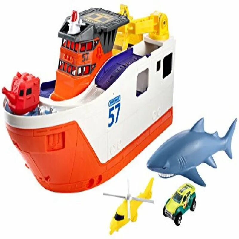 Rescued toys. Matchbox 57 Marine Rescue Shark. Matchbox Mission: Marine Rescue Shark ship. Игровой набор Matchbox Mission Marine Rescue Shark ship Play Set. Матчбокс набор Shark ship.