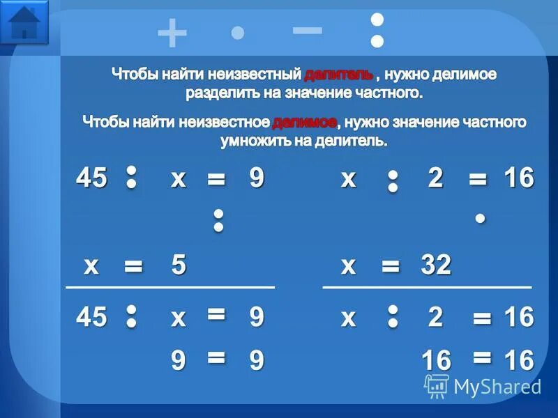 Чтобы найти неизвестное делимое нужно. Правило нахождения неизвестного делимого.