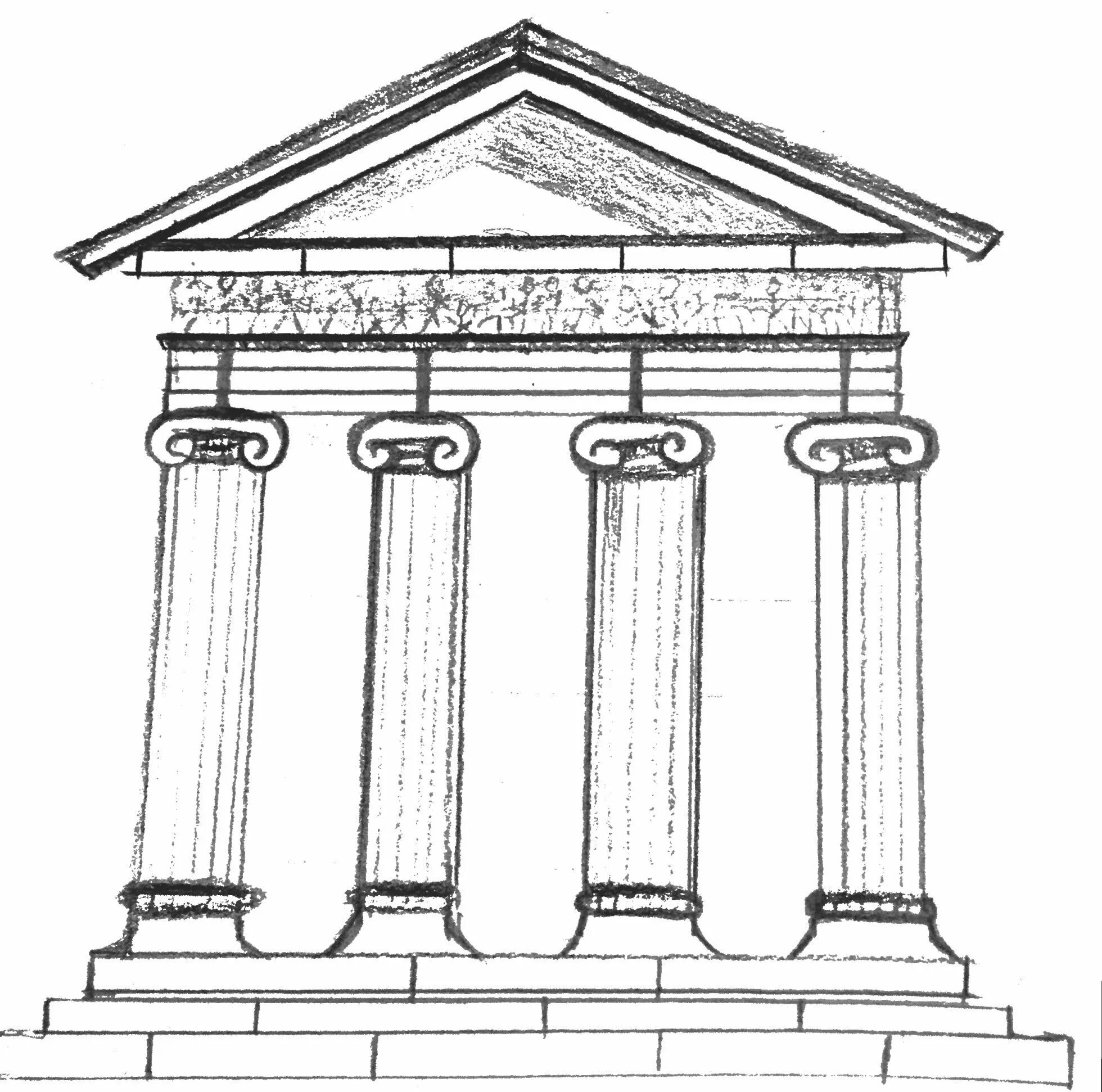 Античный храм рисунок. Храм Ники Аптерос. Древняя Греция древнегреческий храм.