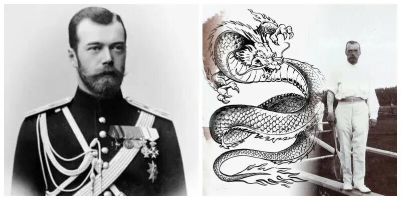Тату николая 2 фото Tsar Nicholas II, showing off his Dragon tattoo he got in a trip to Japan in 189