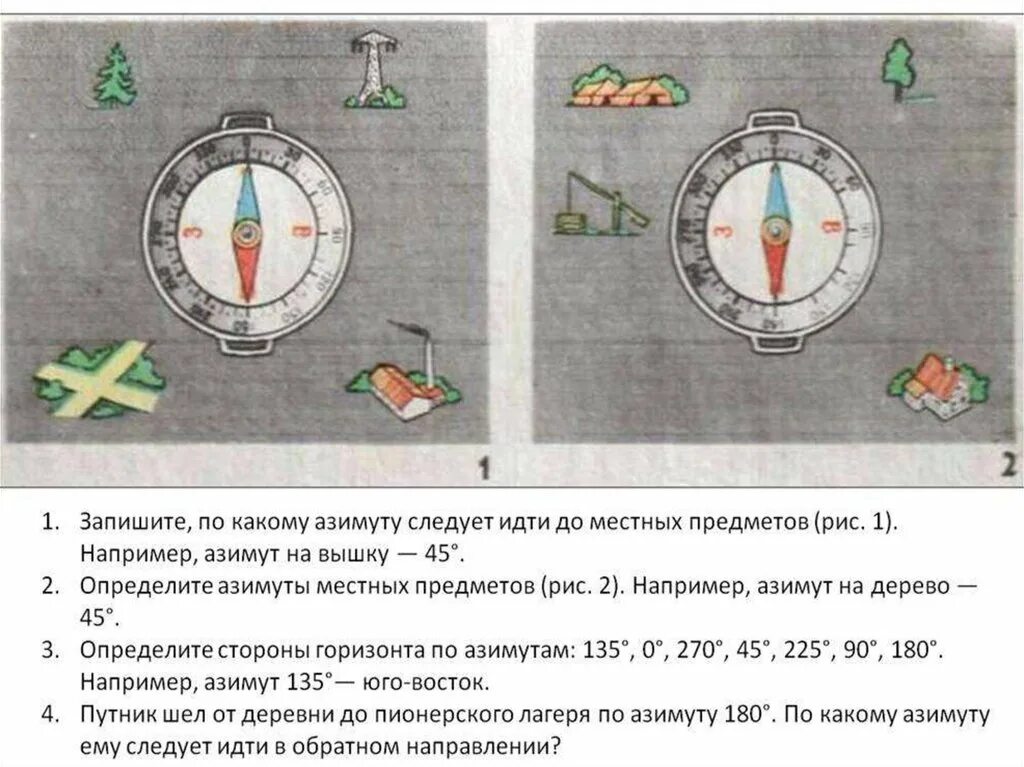 Задания по азимуту. Задания по ориентированию на местности. Стороны горизонта задания. Задачи по азимуту. Проверочная ориентирование на местности