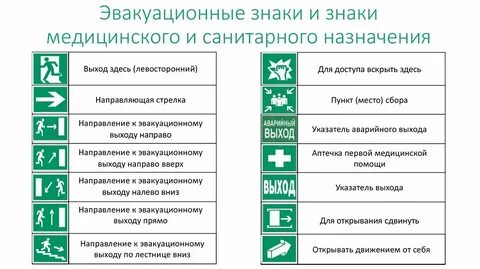 Цвет эвакуационных выходов