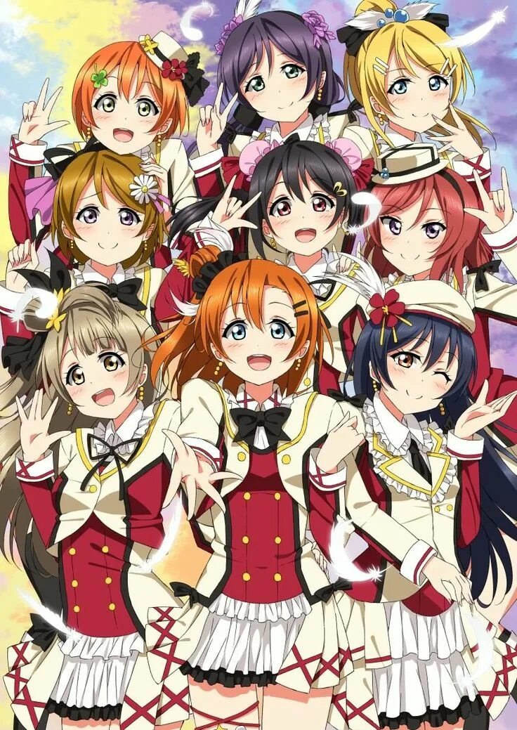 Love live school idol. Лов лайв персонажи мьюз. Живая любовь! проект «школьный идол» / love live! school idol project. Ханае и рин. Live official.