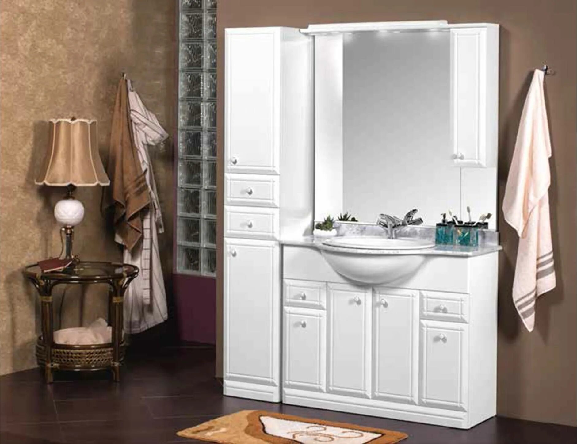 Мойдодыр для ванны с зеркалом. Шкаф для ванной классика. Итальянская мебель мойдодыр. Runo кантри 65. Аквелла барселона 60 тумба с раковиной.
