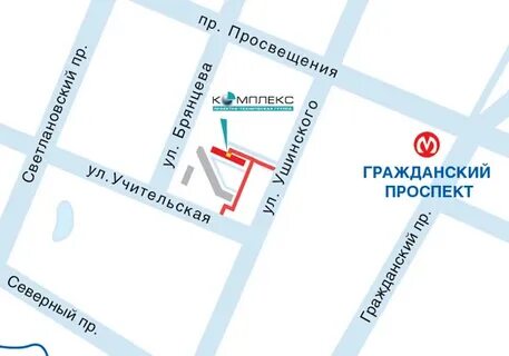 Карта спб метро гражданский