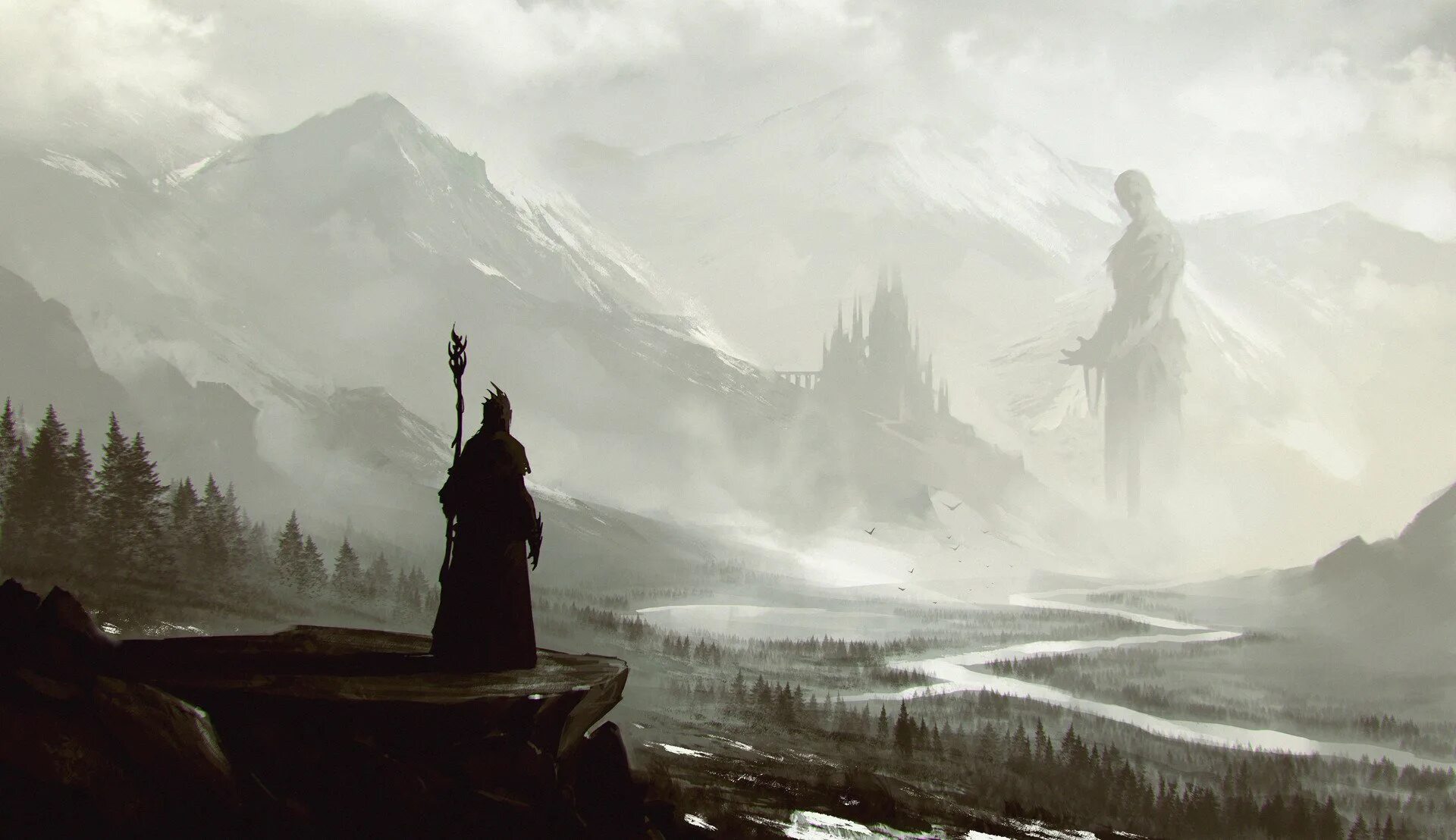 Пилигрим арт. Одинокий воин. Одинокий воин. Странник стоящий на холме. Странник геншин арт.