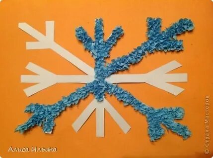 Аппликация снежинка в подготовительной
