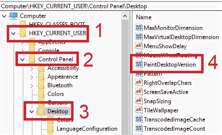 Hkey current user control panel colors