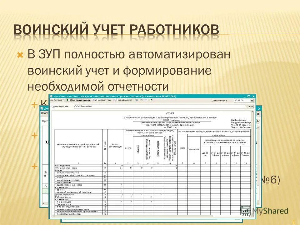 Образец формы 6 воинский учет