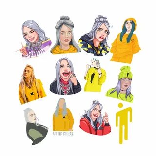 Pegatinas de Billie Eilish PVC Graffiti Stickers Paquete de Pegatinas.