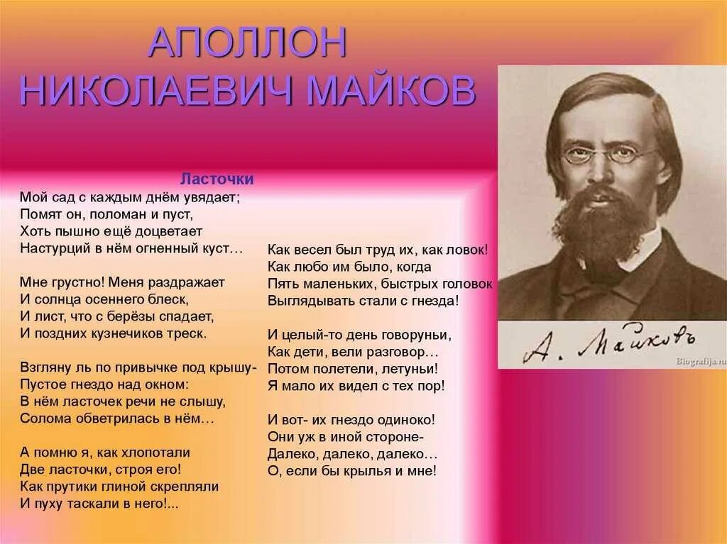 Стих майкова ласточка. Аполлон Николаевич Майков (1821–1897). Аполлон Майков поэт. Майков Аполлон Николаевич стихи. А.Н. Майков русский поэт (1821—1897).