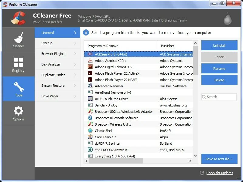 CCLEANER. Клинер для компьютера. CCLEANER похожие программы.