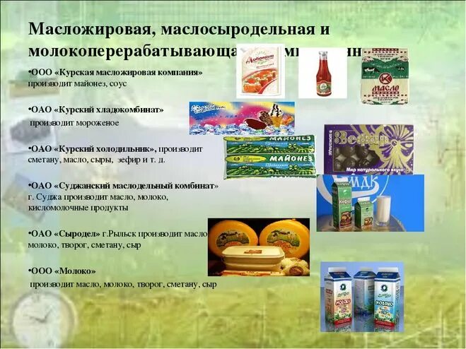 Экономика Курской области проект. Пищевая промышленность Курской области кратко. Продукты маслодельной отрасли. Проект экономика родного края. Проект экономика курского края