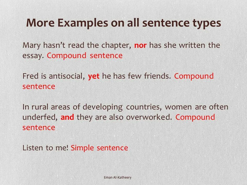 Types of sentences. Types of sentences presentation. Complex sentences examples. Complicated sentences. Write the type of sentences