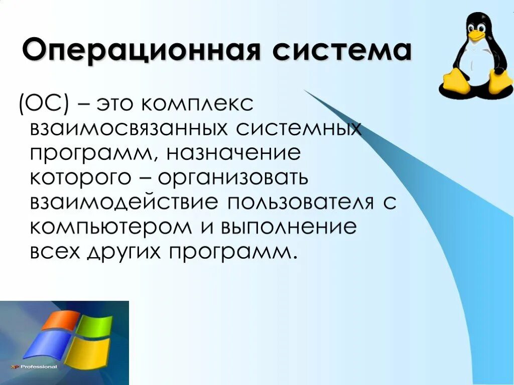 Оперативная система выполняет